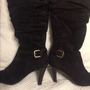 Brown suede boots